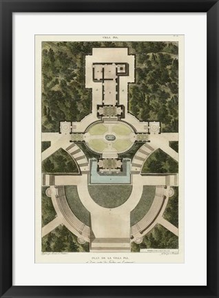 Framed Plan De La Villa Pia Print