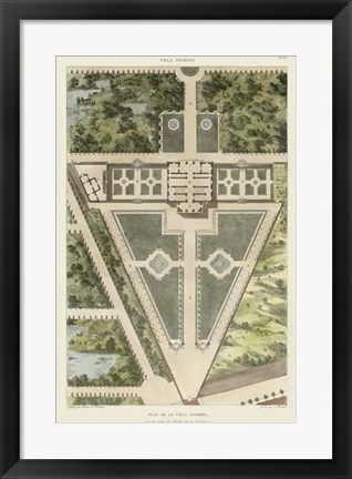 Framed Plan De La Villa Negroni Print