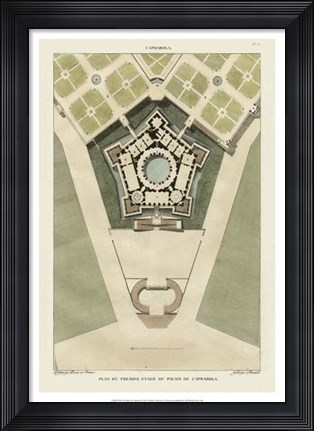 Framed Plan Du Palais De Caprarola Print