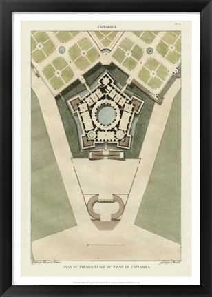Framed Plan Du Palais De Caprarola Print