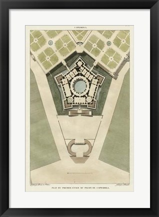 Framed Plan Du Palais De Caprarola Print