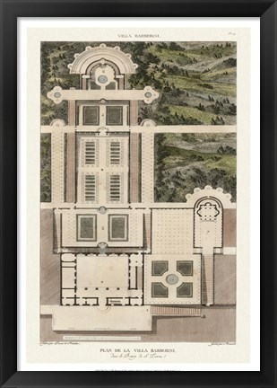 Framed Plan De La Villa Barberini Print