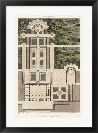Framed Plan De La Villa Barberini Print