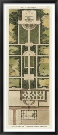 Framed Plan De La Villa Giustiniani Print