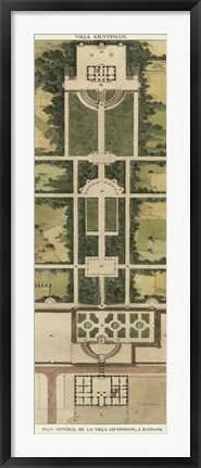 Framed Plan De La Villa Giustiniani Print