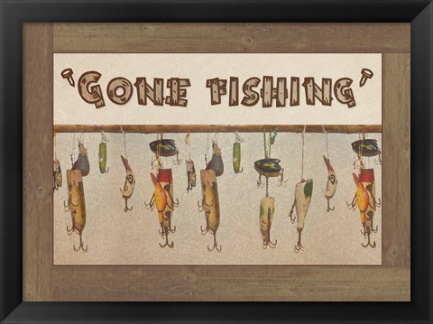 Framed Gone Fishing Print