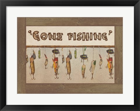 Framed Gone Fishing Print