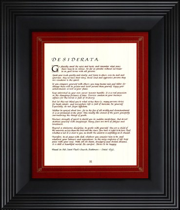 Framed Desiderata Print