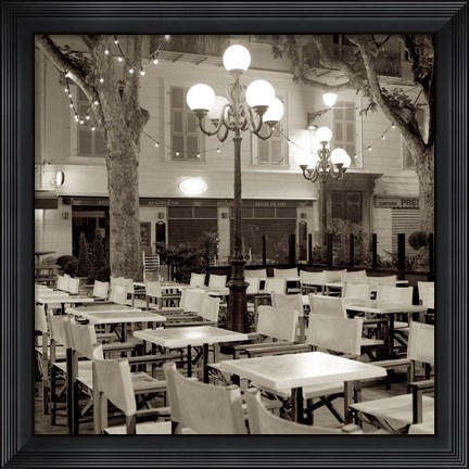 Framed Cote d&#39;Azur Cafe I Print