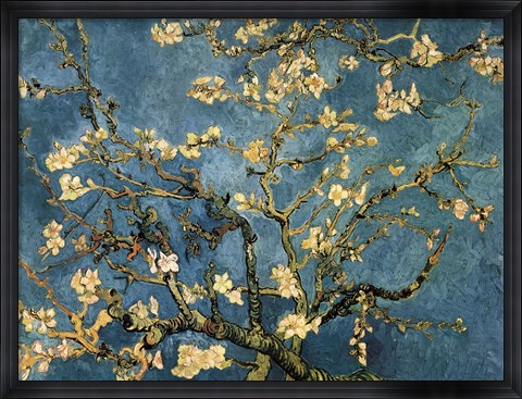 Framed Blossoming Almond Tree, Saint-Remy, c.1890 Print