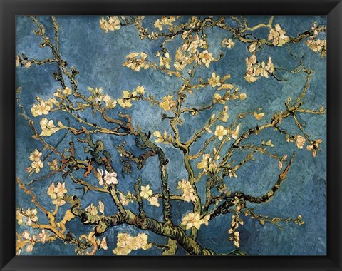 Framed Blossoming Almond Tree, Saint-Remy, c.1890 Print