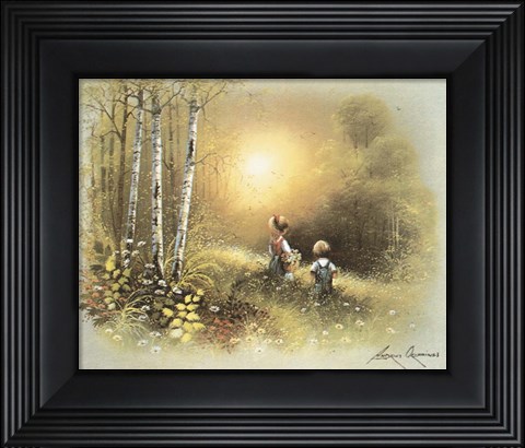 Framed Kids in the Woods Print