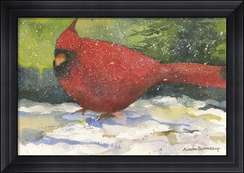 Framed Winter Cardinal Print