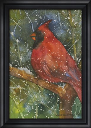 Framed Perched Cardinal Print