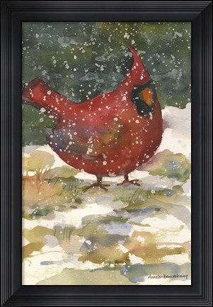 Framed Standing Cardinal Print