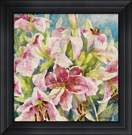 Framed Pink Lilies Print