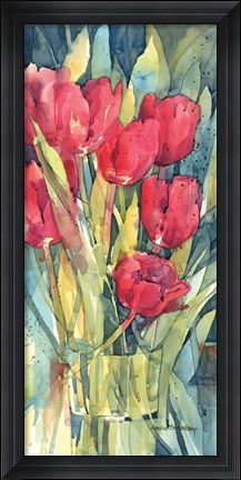 Framed Red Hot Tulips Print