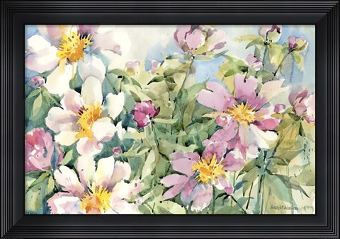 Framed Palette Of Peonies Print