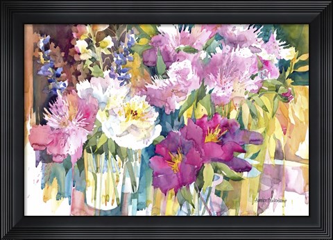 Framed Plethora Of Peonies Print