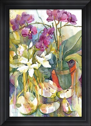 Framed Apples &amp; Orchids Print