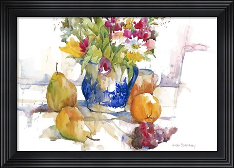 Framed Blue Patterned Jug Print
