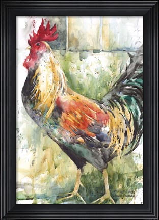 Framed Green And Gold Print