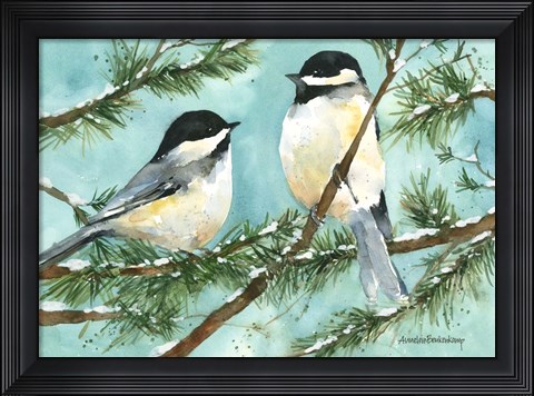Framed Chickadee Chat Print