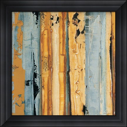 Framed Ochre, Blue Overlay I Print