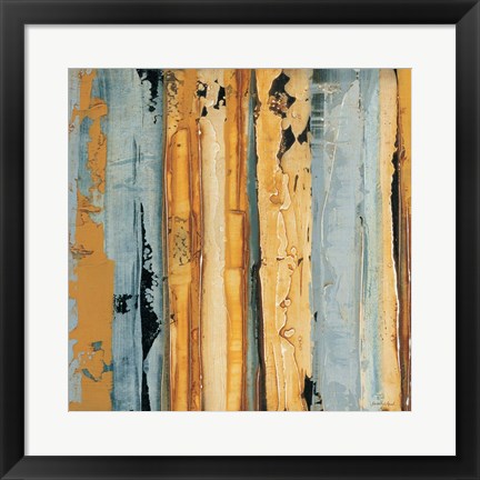 Framed Ochre, Blue Overlay I Print