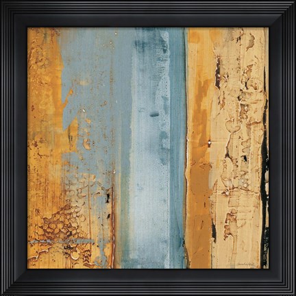 Framed Ochre, Blue Overlay II Print