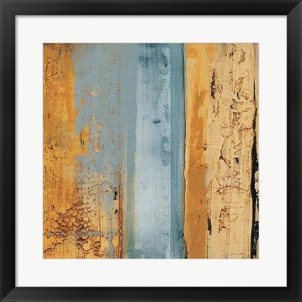 Framed Ochre, Blue Overlay II Print