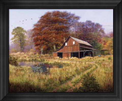 Framed Red Barn Print