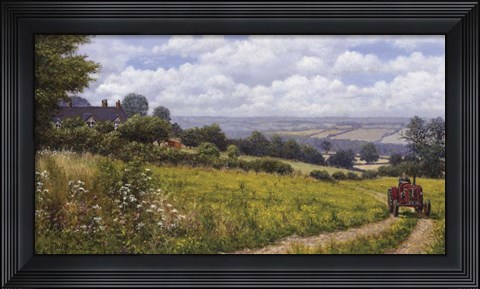 Framed Tractor At Little Eaton Print