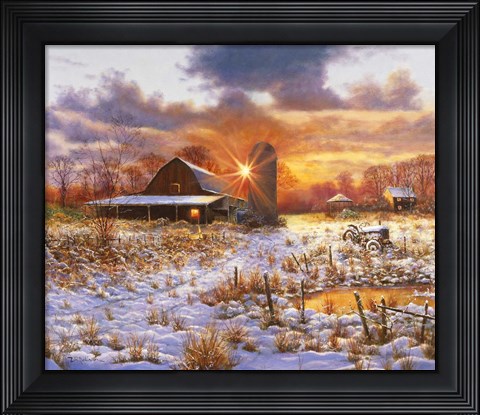 Framed Snow Barn Print