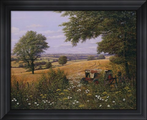 Framed Red Tractor Print
