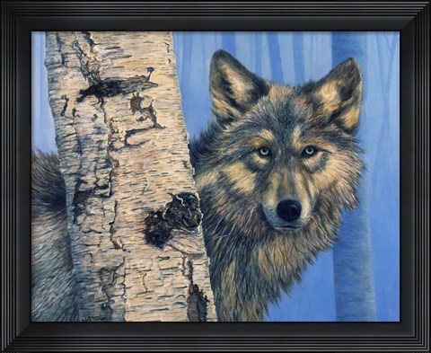 Framed Birch Wolf Print