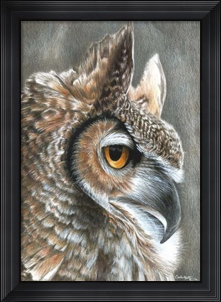 Framed Sepia Owl Print