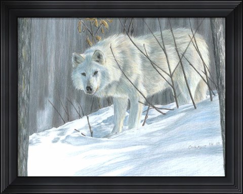 Framed Winter Wolf Print