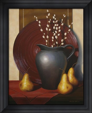 Framed Still Life with Black Vase Print
