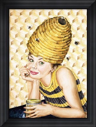 Framed Bee-Hive Hairdo Print