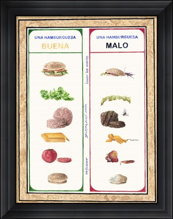 Framed Malo Y Bueno Print