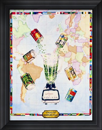 Framed Visualize World Peas Print