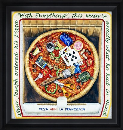 Framed Pizza With Everthing Print