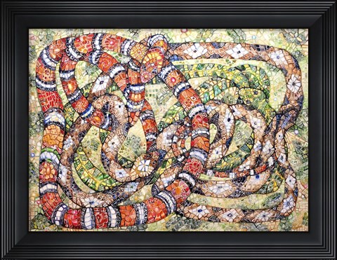 Framed Coral Snake Ouroboros Print