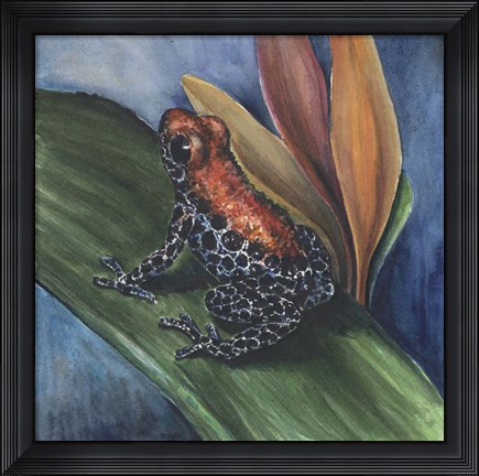 Framed Blue Jean Frog Print