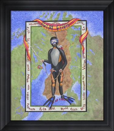 Framed Swim Finn Print