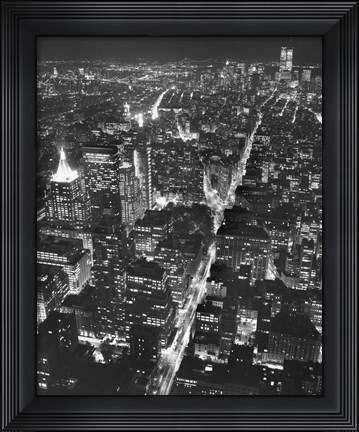 Framed City at Night Print