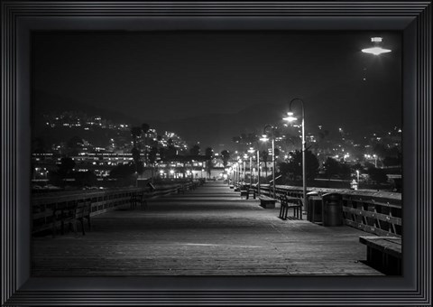 Framed Lonely Pier Print