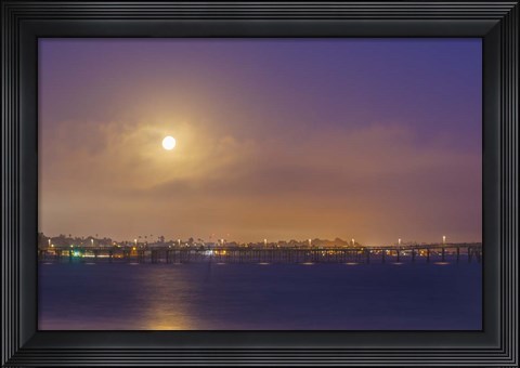 Framed Moonlit Pier Print