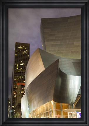 Framed Old Meets New Disney Concert Hall Print